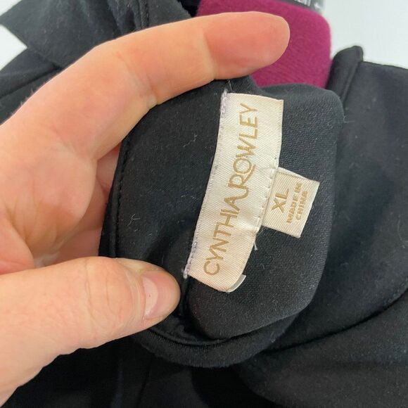 Cynthia Rowley Black Midi Dress Slim Fit Pencil Buisness Dress XL Stretchy - Picture 5 of 13